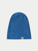 Unisex Cashmere Rib Knit Hat Blue - Gobi Cashmere #color_blue