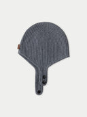 Unisex Cashmere Knitted Aviator Cap Dim Gray - Gobi Cashmere #color_gray