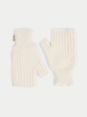 Rib-Knit Cashmere Gloves White - Gobi Cashmere #color_soft-white