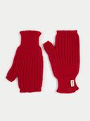 Rib-Knit Cashmere Gloves Chili Pepper - Gobi Cashmere #color_warm-red