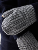 Rib-Knit Cashmere Gloves Dim Gray - Gobi Cashmere #color_gray