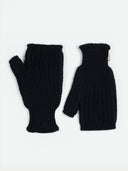 Rib-Knit Cashmere Gloves Black - Gobi Cashmere #color_black