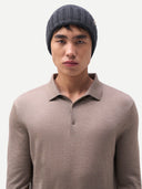 Unisex Beanie Charcoal worn by model front view on white background #color_charcoal