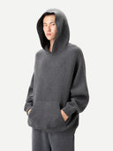Men wearing a gray hoodie on a white background #color_dark-gray