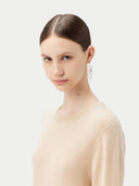 Women's Cashmere Basic Crew Neck Sweater Beige - Gobi Cashmere #color_beige