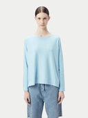 Women's Boatneck Cotton Silk Cashmere Blend Sweater - Gobi Cashmere #color_forget-blue