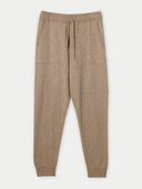 Men's Cashmere Jogger Taupe detail view on white background #color_taupe