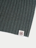 Unisex Cashmere Rib Knit Hat Black Forest detail view on white background #color_lichen-green