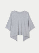 Women's Grey Knitted Poncho High Rise detail view, on white background #color_light-gray 