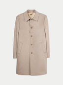 Organic Colour Men‚Äôs Single-Breasted Cashmere Coat Taupe detail view on white background #color_taupe