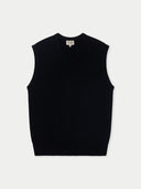 Timeless V-Neck Cashmere Vest Black - Gobi Cashmere #color_black