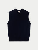 Timeless V-Neck Cashmere Vest Navy Blazer - Gobi Cashmere #color_navy