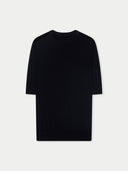 Men's Silk Cashmere Crew Neck T-Shirt Black detail view on white background #color_graphite-black