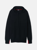 Men's Cashmere Pullover Black detail view on white background #color_black