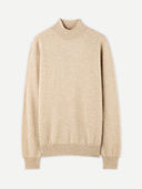 Turtle neck cashmere sweater on a white background #color_soft-beige