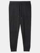 Men's Cashmere Jogger Black detail view on white background #color_black