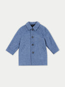 Cashmere Blue coat on a light gray background. #color_deep-slate