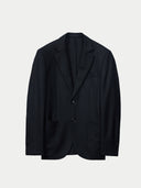 Men's Black single-breasted cashmere blazer detail view on backround #color_black