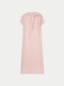 Women's Peach Blush Cashmere Tie-Neck Dress front view on white background #color_light-blush
