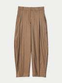 Barrel-Leg Cashmere Pants Sepia detail view on white background #color_dark-brown
