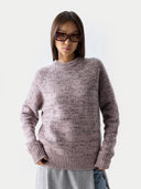 Unisex Mouline Cashmere Sweater Rosewater - Gobi Cashmere #color_petal-pink