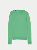 Women's Green Ash Cashmere Crewneck Sweater detail view on white background #color_soft-green