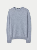 Women's Grey Cashmere Essential Crew Neck Sweater detail view on white background #color_urban-silver