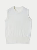 Women's Cashmere Silk Sleeveless Top Whisper White detail view on white backround #color_pure-white