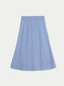 Women's Dusty Blue A-Line Cashmere Knitted Skirt detail view on white background #color_deep-dusty