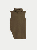 Turtle Neck Cashmere Vest Cub - Gobi Cashmere #color_earth-brown