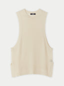 Women's Silk Cashmere Ajour Knitted Top Marshmallow - Gobi Cashmere