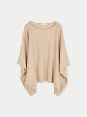 Women's Boat-Neck Cashmere Poncho Beige detail view on white background #color_beige