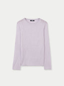 Women's Cashmere Silk Sweater with Silver Threading Orchid Tint - Gobi Cashmere