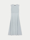 Light blue sleeveless cashmere dress on a white background #color_soft-ice