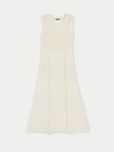 White sleeveless dress on a white background #color_cream-white