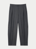 Barrel-Leg Cashmere Pants Charcoal detail view on white background #color_charcoal