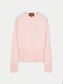 Women's Peach Blush Cashmere Cinched-Waist Sweater detail view on white background #color_light-blush